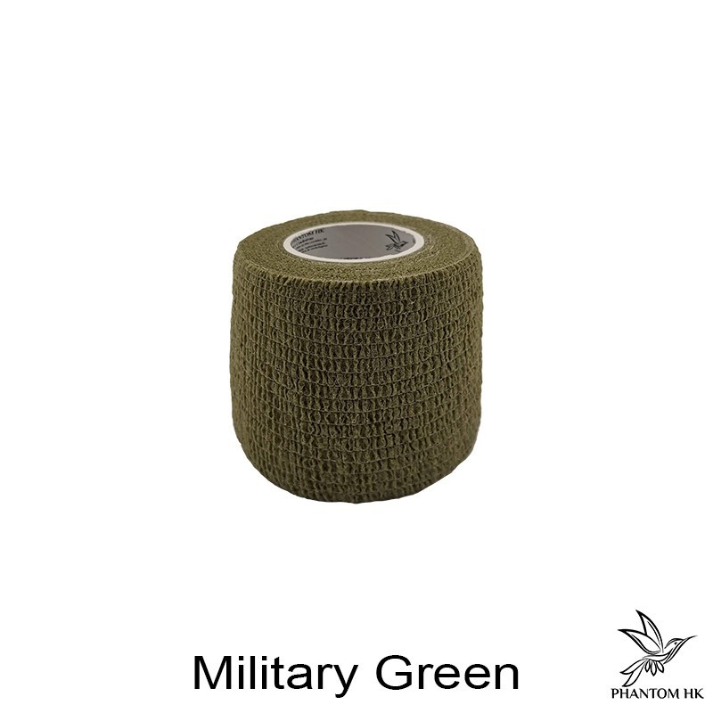 Bandagem Phantom HK - 5cm x 4,5m Esticado - Lisa - Military Green