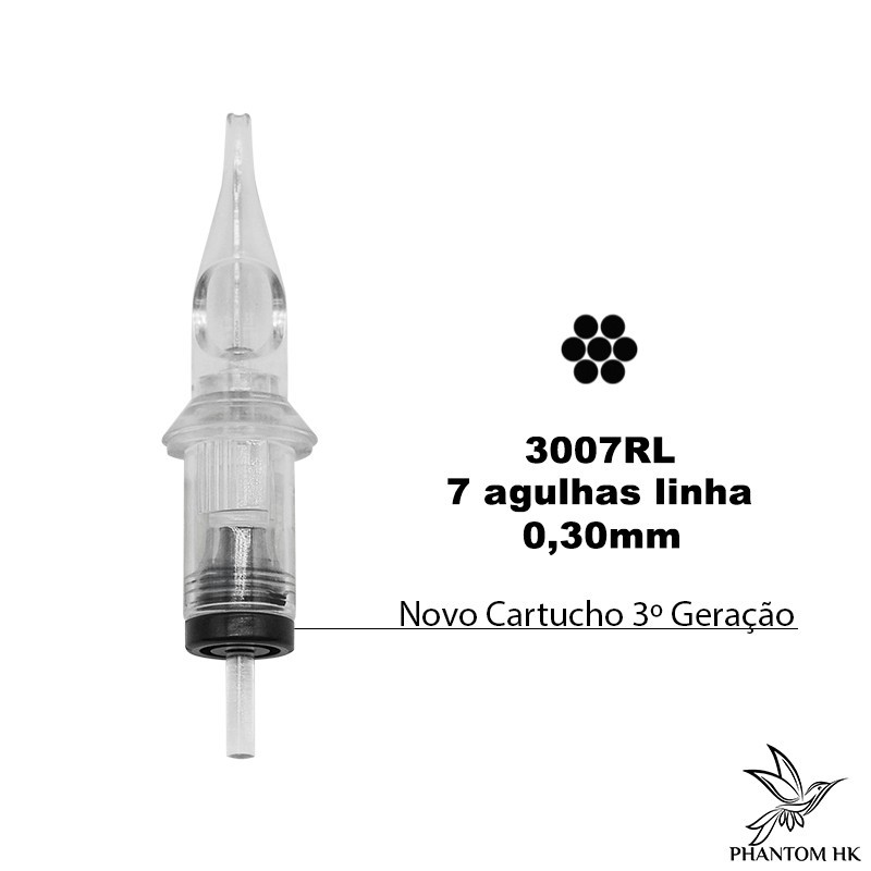 Cartucho Phantom HK 3º Geração - 07 Linha 0,30mm - 7 Round Liner 3007 LT