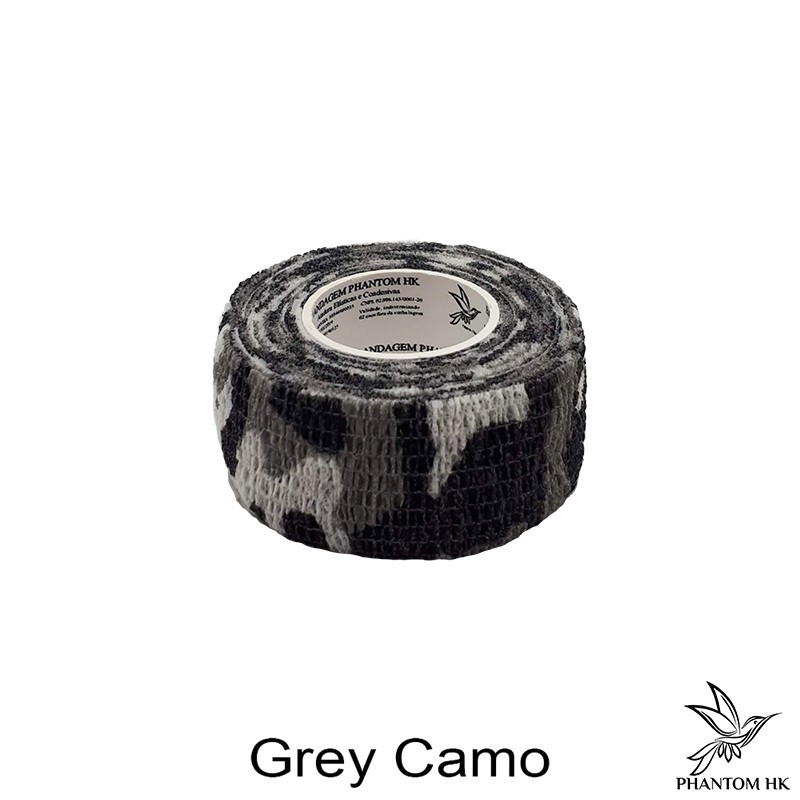 Bandagem Phantom HK - 2,5cm x 4,5m Esticado - Estampada - Gray Camo