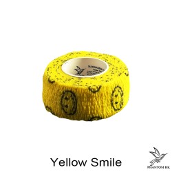 Bandagem Phantom HK - 2,5cm x 4,5m Esticado - Estampada - Yellow with Smile