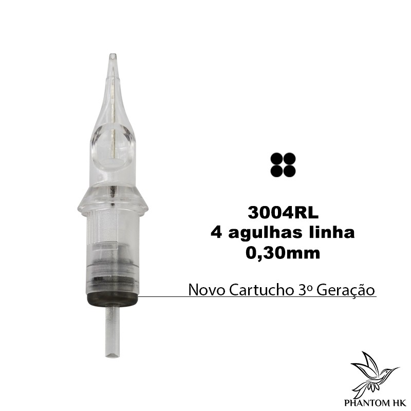 Cartucho Phantom HK 3º Geração - 04 Linha 0,30mm - 4 Round Liner 3004 LT