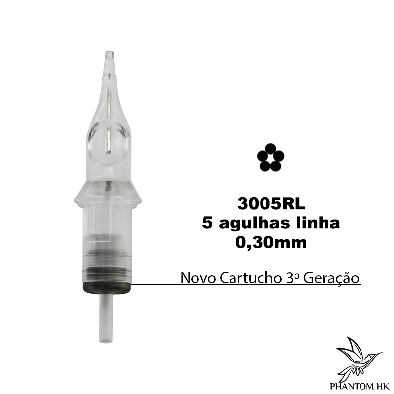 Cartucho Phantom HK 3º Geração - 05 Linha 0,30mm - 5 Round Liner 3005 LT