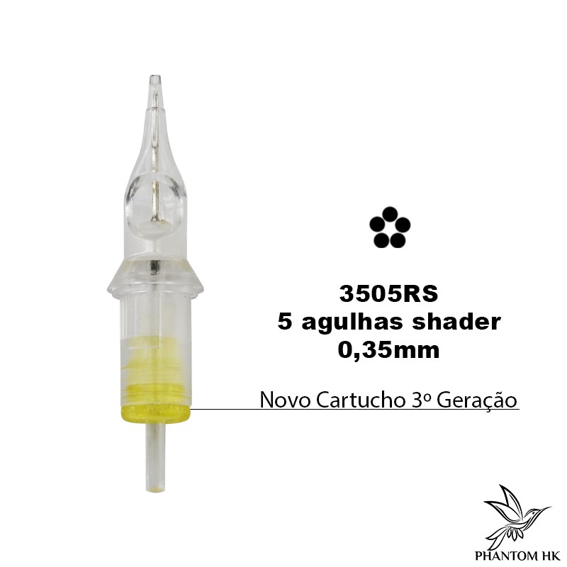 Cartucho Phantom HK 3ª Geração - 05 Bucha 0,35mm - 5 Round Shader 3505 ST
