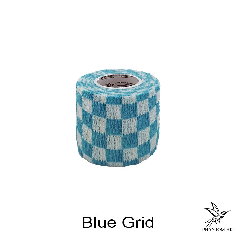 Bandagem Phantom HK - 5cm x 4,5m Esticado - Estampada - Blue Grid Bandagem Phantom HK - 5cm x 4,5m Esticado - Estampada - Blue Grid