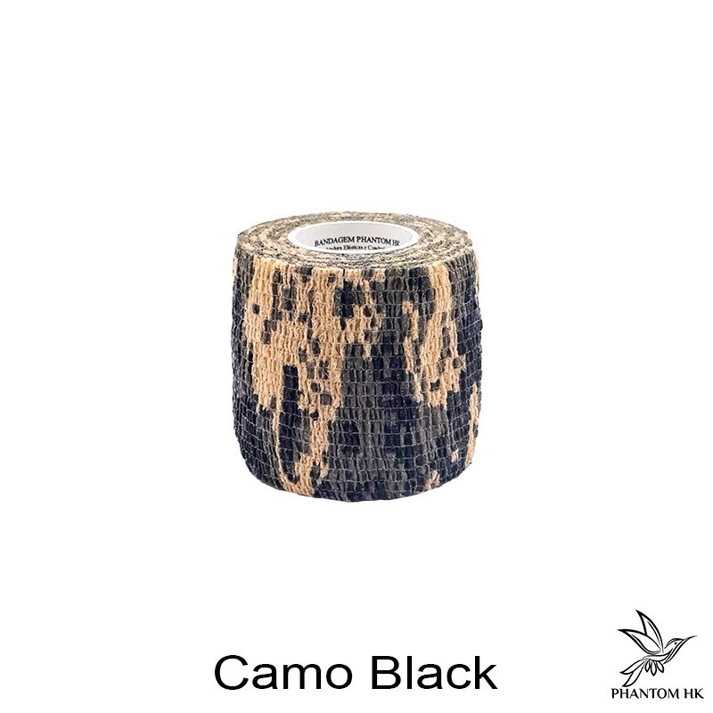 Bandagem Phantom HK - 5cm x 4,5m Esticado - Estampada - Camo Black