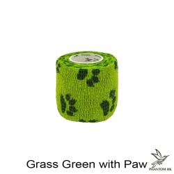 Bandagem Phantom HK - 5cm x 4,5m Esticado - Estampada - Grass Green with Paw