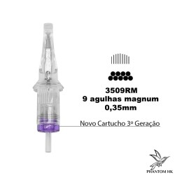 Cartucho Phantom HK 3º Geração - 09 Magnum Curvada 0,35mm - 9 Curved Magnum 3509 ST