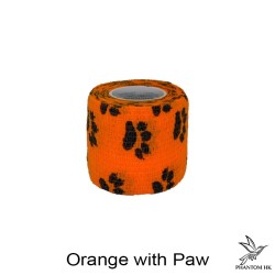 Bandagem Phantom HK - 5cm x 4,5m Esticado - Estampada - Orange with Paw