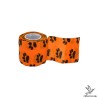 Bandagem Phantom HK - 5cm x 4,5m Esticado - Estampada - Orange with Paw