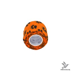 Bandagem Phantom HK - 5cm x 4,5m Esticado - Estampada - Orange with Paw