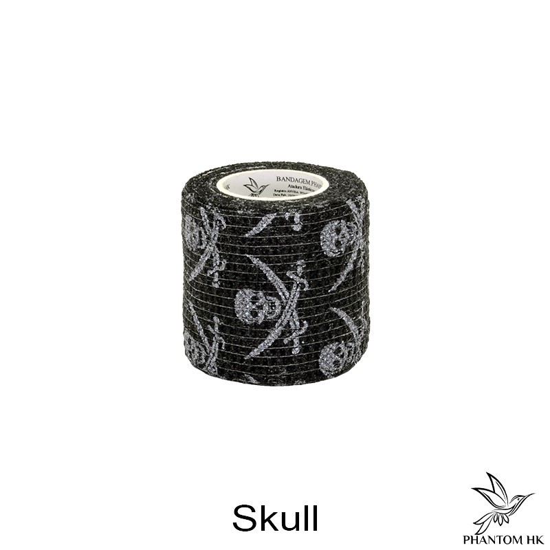 Bandagem Phantom HK - 5cm x 4,5m Esticado - Estampada - Skull