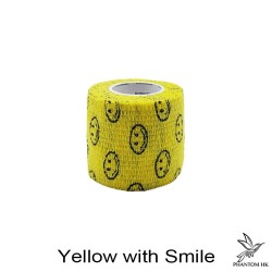 Bandagem Phantom HK - 5cm x 4,5m Esticado - Estampada - Yellow with Smiley
